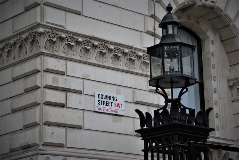 10 Downing street sign