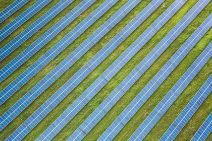 solar farm in field