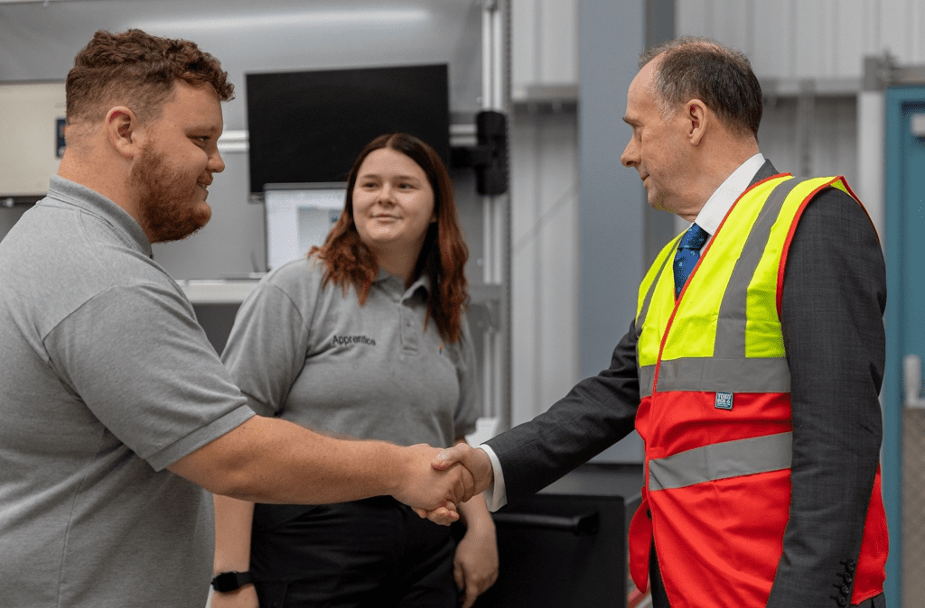 Lord Callanan, minister for energy efficiency and green finance, visited Ideal Heating's Hull factory to mark the start of the company's heat pump production in the UK. 