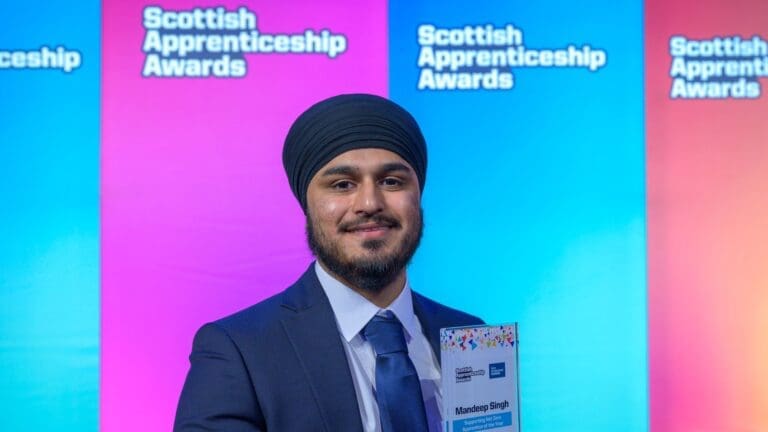 Mandeep Singh picks up prestigious Scottish Apprenticeship Award.