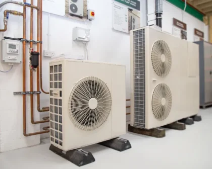 Two heat pumps in a room.