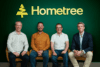 Image features four members of the Hometree team sitting.