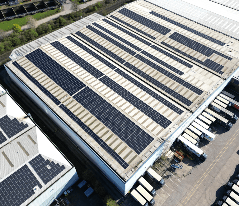 Solar panels on a building