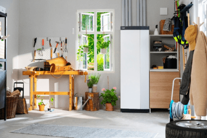 Heat pump in situ within a room