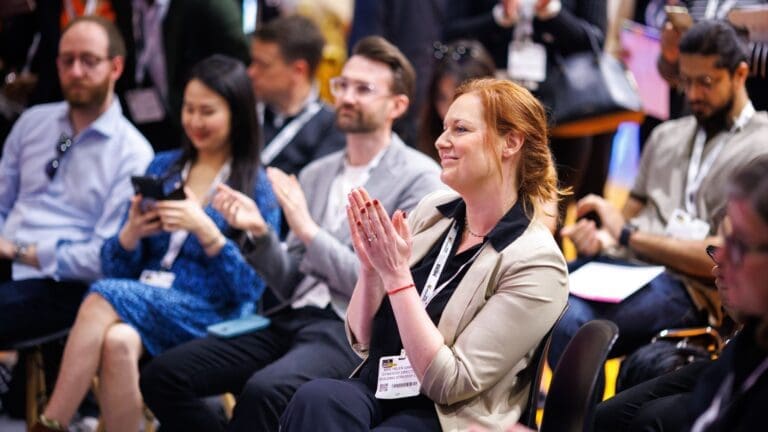 Audience clapping at UK Construction Week