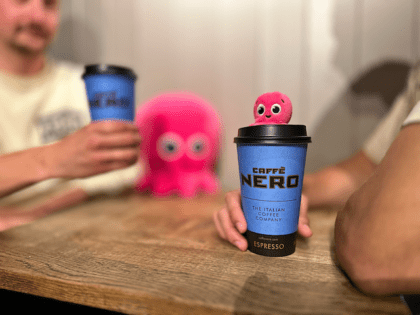 Caffe Nero cups and pink octopuses