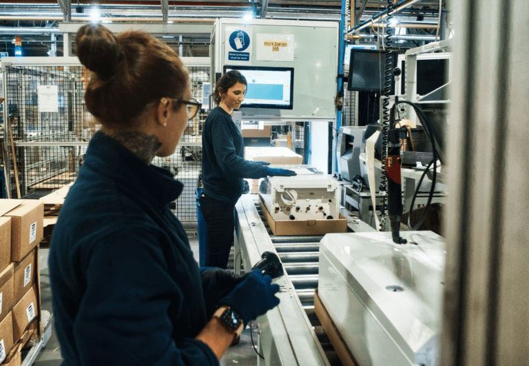 Female installer at work