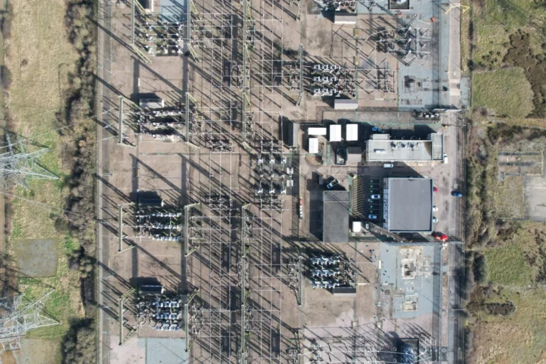 Drone image of UK power grid